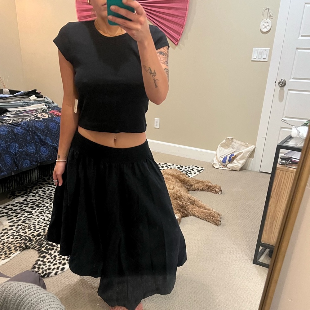 Free People Black A-Line Skirt and T-shirt Set